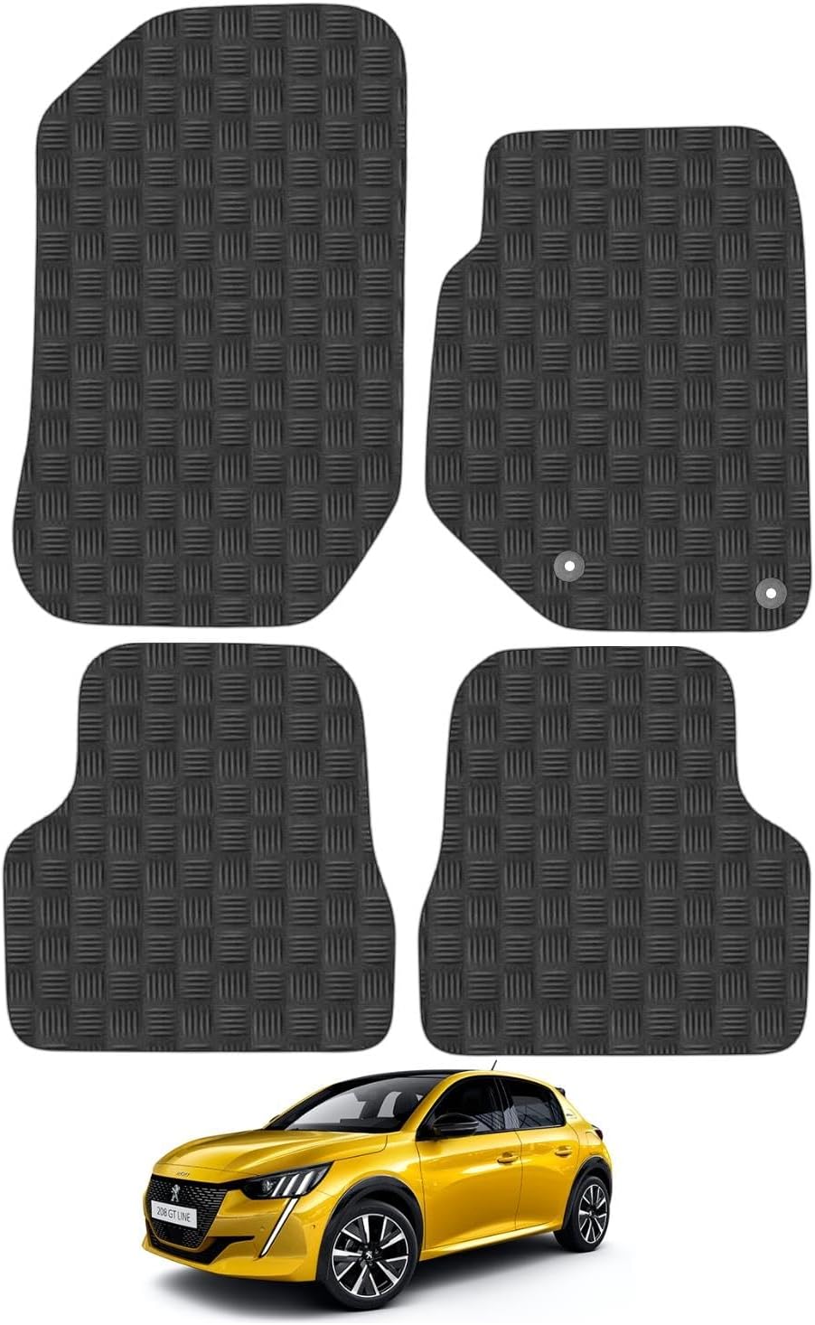 Car Mats for Peugeot 208 (2020+) Tailored Fit Rubber Floor Mat Set