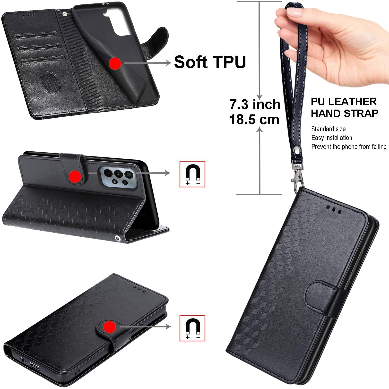 Ganbary Cover Compatibile con Honor X6b, Premium Pelle PU Flip Libro