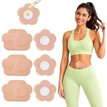 50PCS Castor Oil Patches, Self-Adhesive Carrier Patches for Castor Oil, Large Size Breathable Cotton Patches for Belly Button & Body, Secure Fit, Easy No-Mess Application