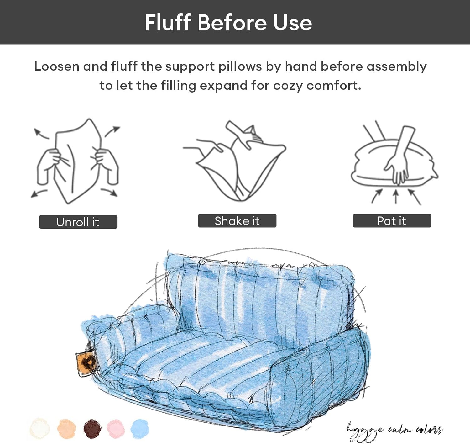 FUNNY FUZZY Dog Bed Orthopedic & Fluffy Dog Couch Bed, Corduroy Fleece Pet Beds Washable, Supportive Foam Pet Sofa Bed with Removable Zipper Cover - Snoozy Dream, Blue, XXL