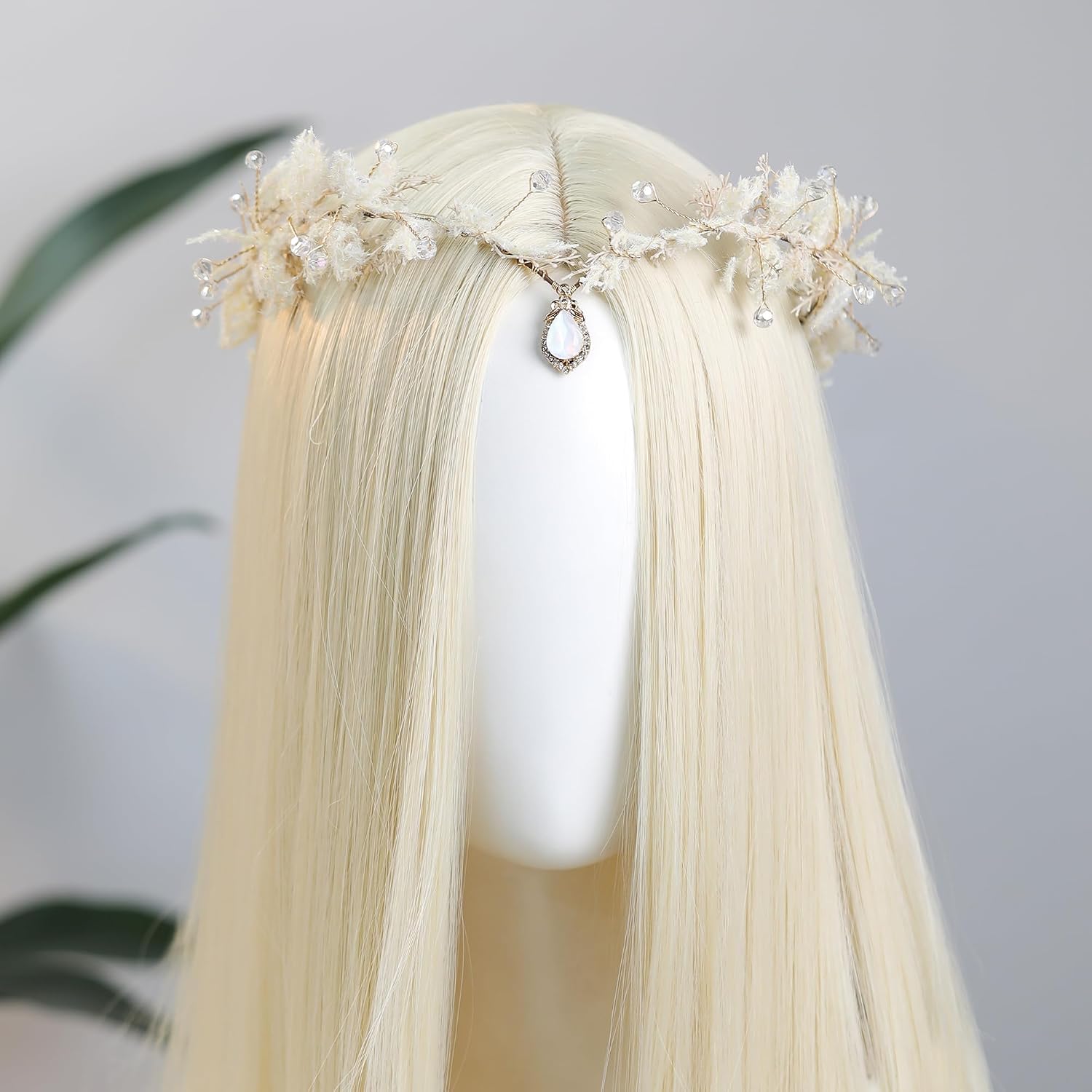 MOSTORY Fairy Flower Crown for Women - Woodland Elf Crown for Renaissance Faire Accessories Cosplay Photo Shoot Fairy Outfit