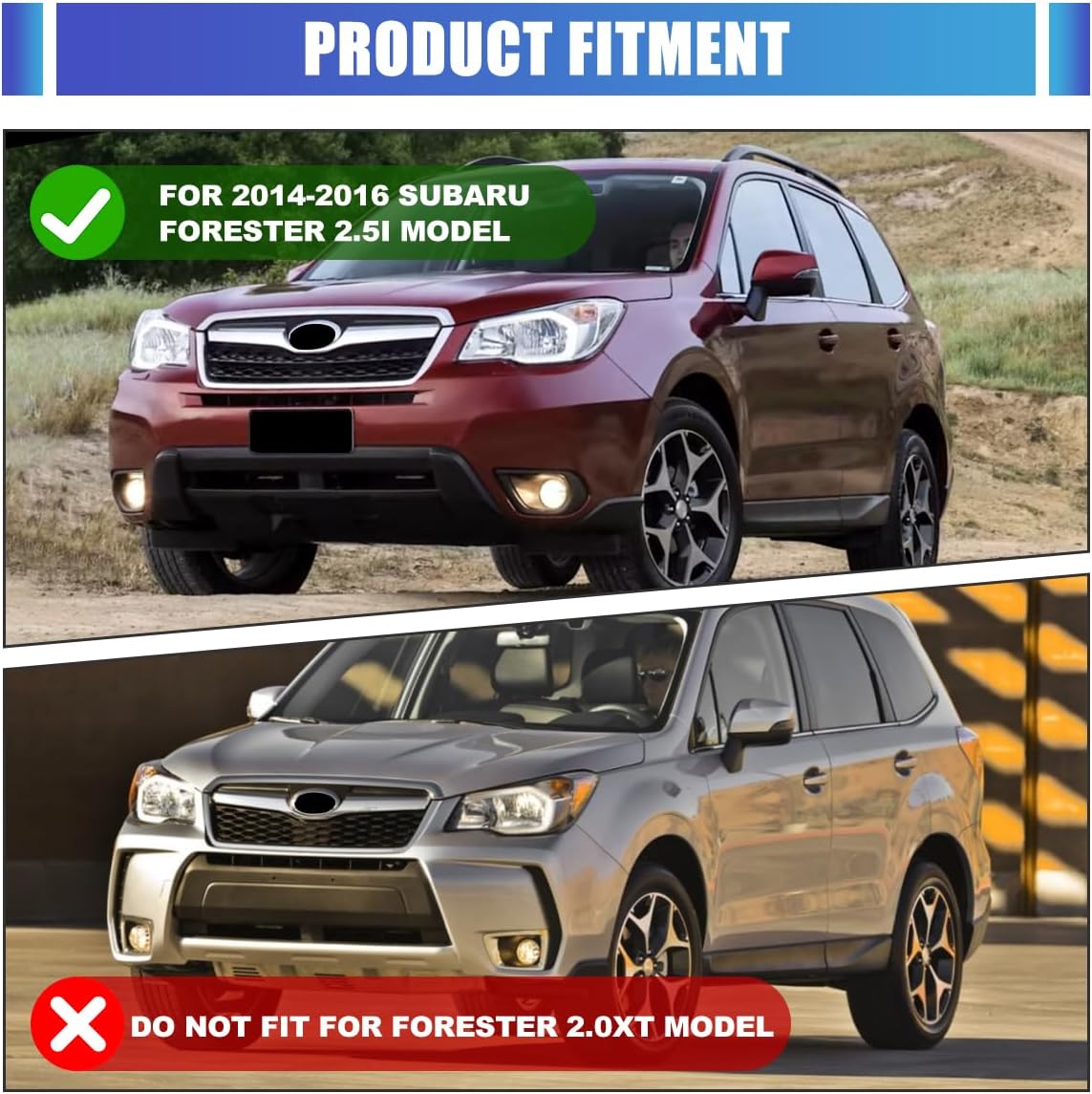 Winjet Left Driver Side Fog Light Cover Bezel Trim Replacement For 2014 2015 2016 Subaru Forester 2.5i Model Fog Light Bezel Driver Side | DOT/SAE Compliance for SU1038108 | 57731SG030