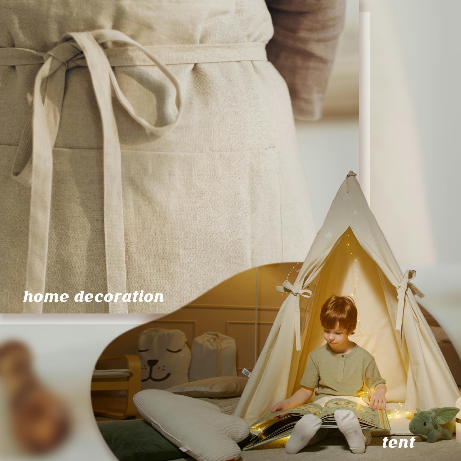 Canvas Fabric by The Yard, Thick Premium Canvas Fabric, 350GSM, Suitable for Painting, Sewing, Bags,Crafts, Embroidery, Handmade Home Decor (Beige, 1 Yard) - 4