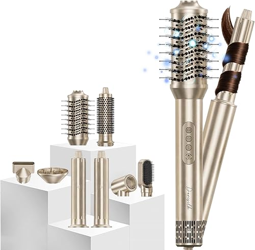 DORISILK Estilizador de pelo 8 en 1 y secador de pelo, secador de pelo, 110,000 rpm, cepillo caliente de alta velocidad, secador de pelo liso