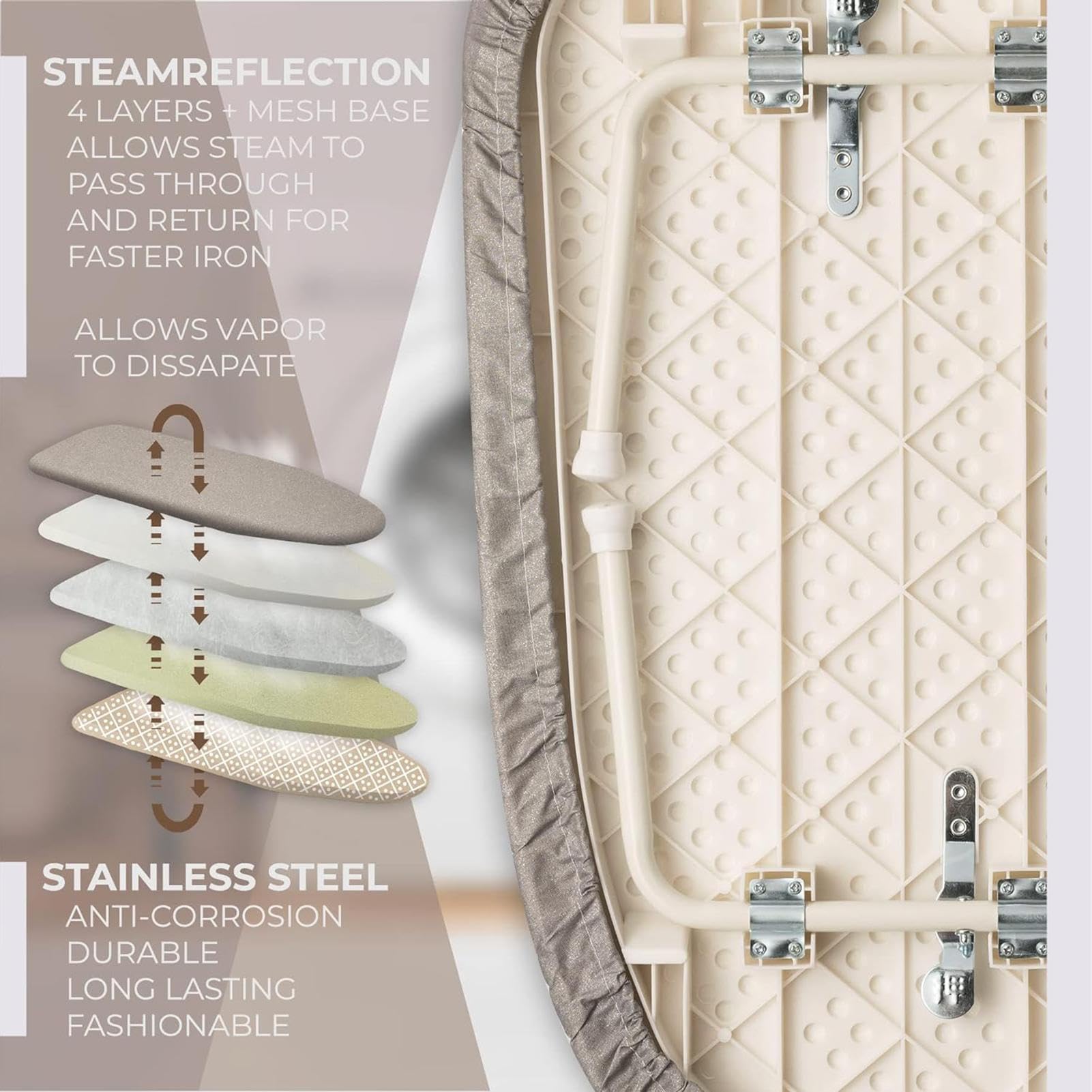 Tisch-Bügelbrett, platzsparende Presse, 60 x 37 x 17 cm, Mehrzweck | Klappstation, kompakte Arbeitsplatte, leichte Rahmenstruktur für Nähzimmer, Schlafzimmer