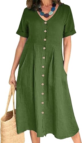 3 Vestidos para Mujer, Tallas Grandes, Informales, de Verano, con Cuello en V, d