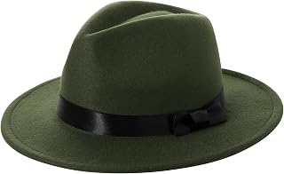 1920s Fedora Hat for Men Gatsby Wide Brim Fedora Hat Felt Panama Cap with Band for Women Men