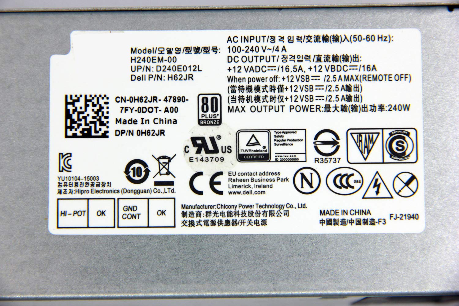 Li-SUN 240W Switching Power Supply for Dell Optiplex 3040 5040 7040 Li-SUN 240W Switching Power Supply for Dell Optiplex 3040 5040 7040