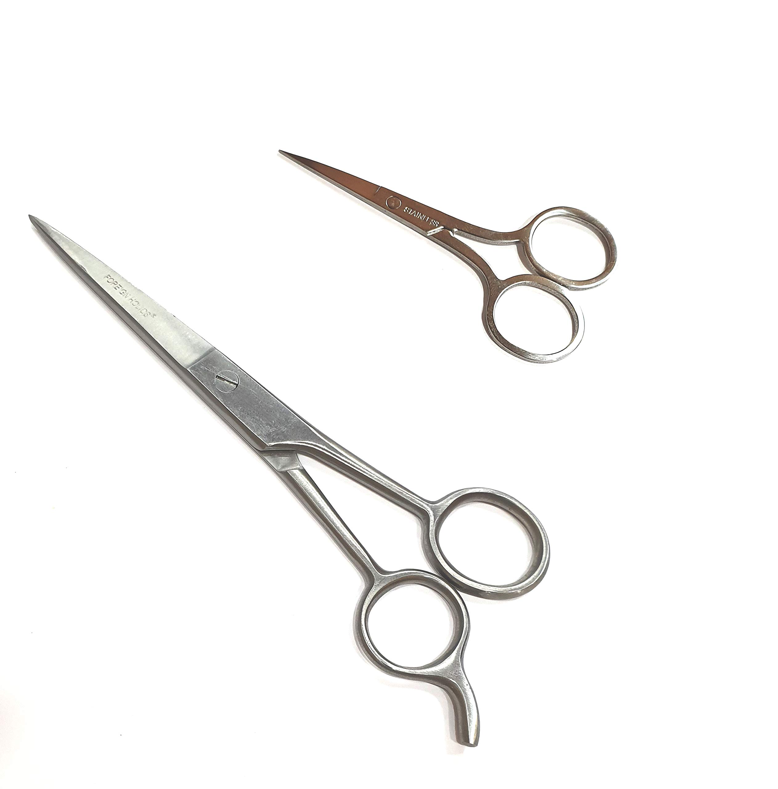 stainless steel professional hair cutting scissors men beard and mustache styling trimming scissor (pack of 2)