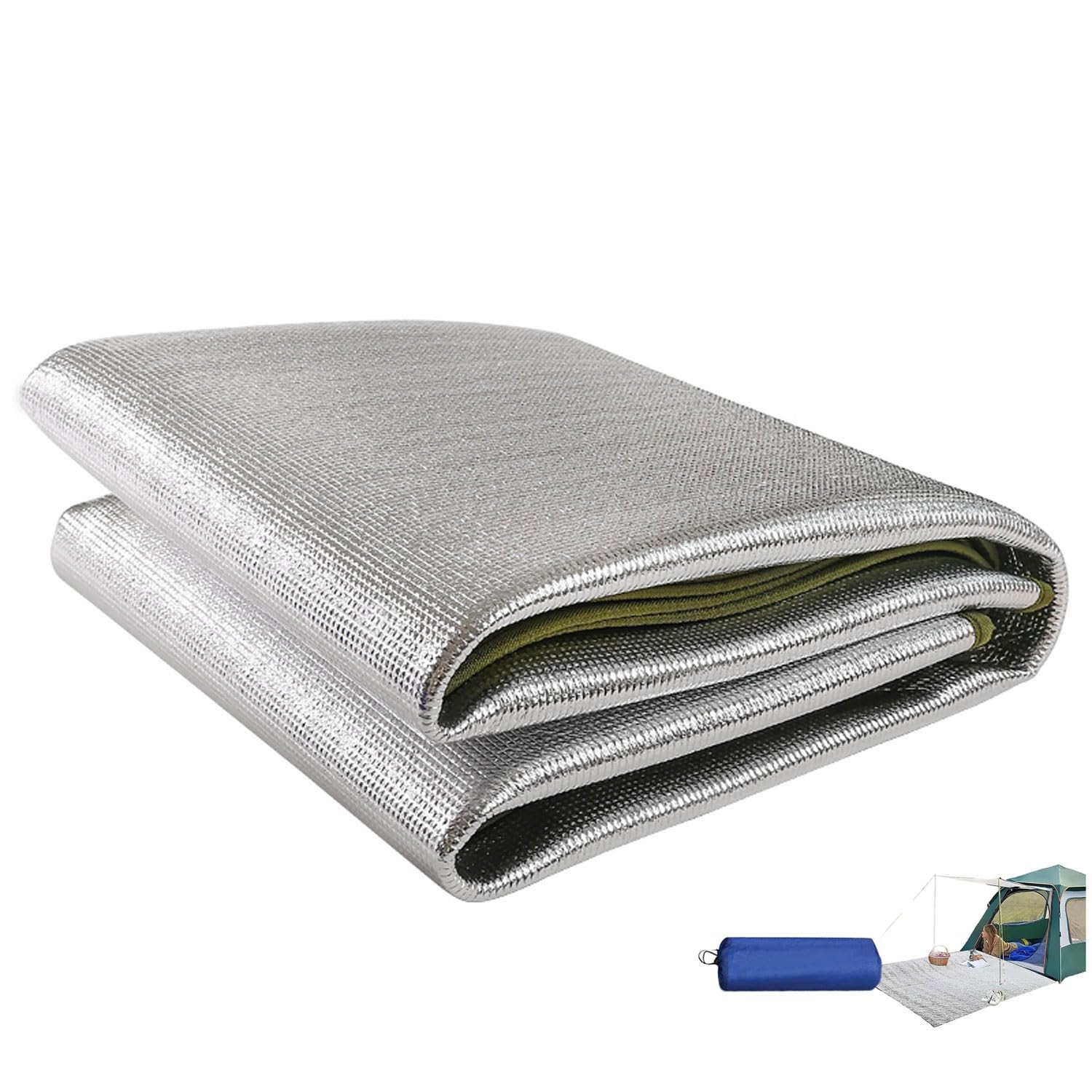 ApuaVireo&Co Colchoneta de Aluminio for Acampar, colchonetas de Espuma, colchoneta for Dormir, Manta Aislante, colchoneta Plegable for Tienda de campaña, colchoneta térmica, 9 mm de Grosor.