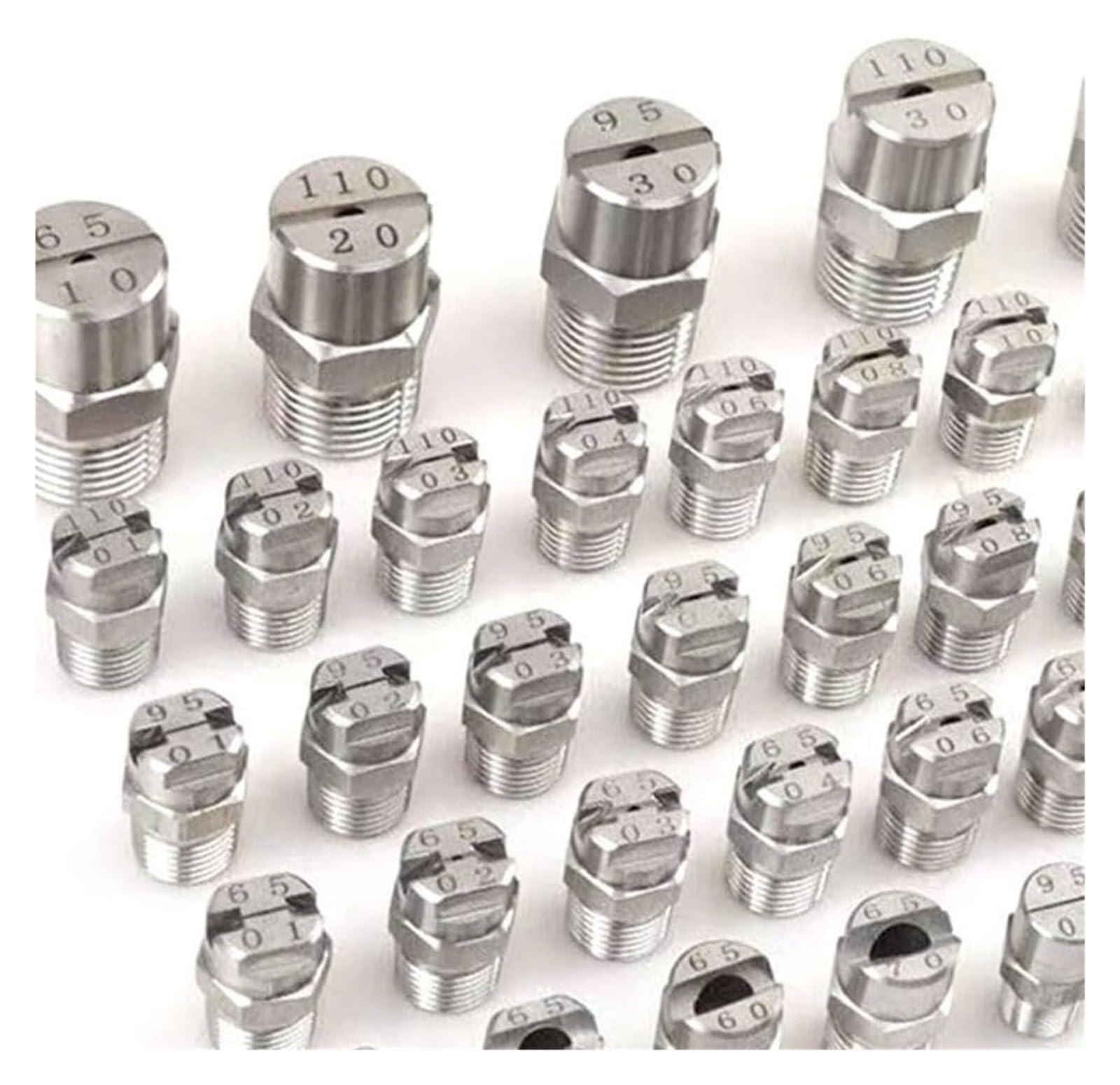 BTYQKZVPM Pressure Washer Nozzles， Quick Connect 40-110 Degrees 10PC(1/4 External Thread 12.5mm (Bore Diameter 2.0mm),110°)