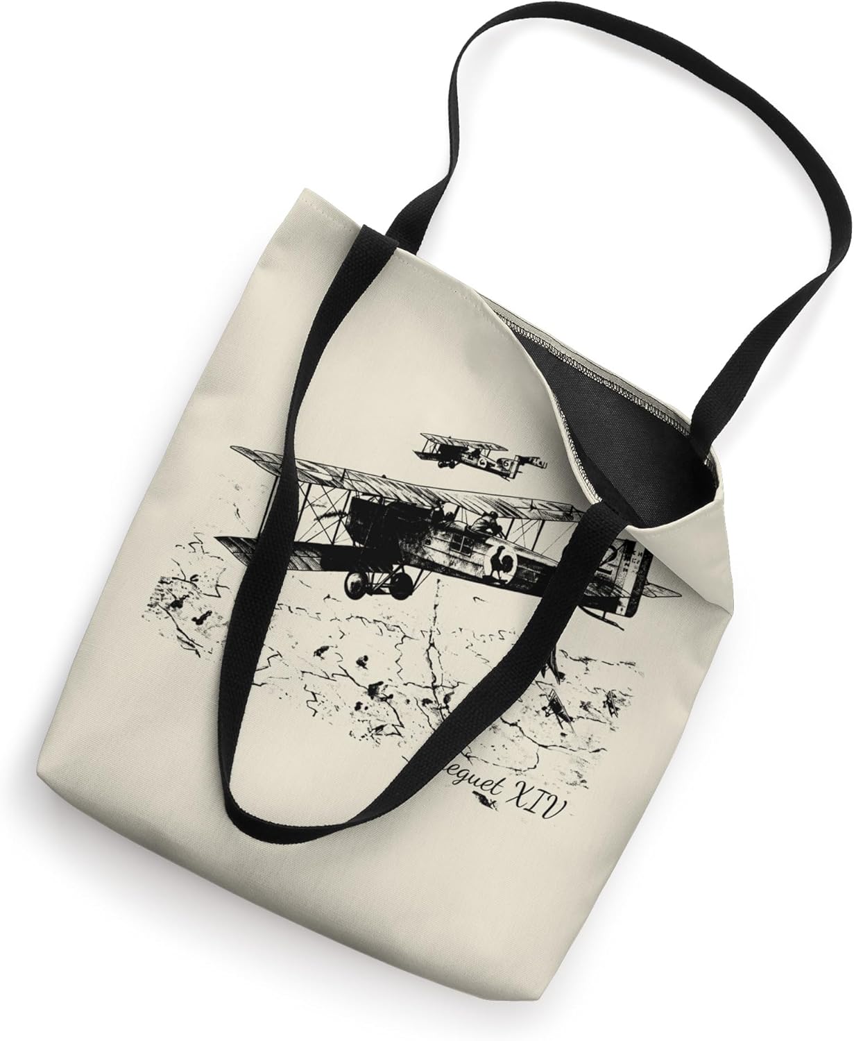 Breguet XIV WW1 French Bomber Aircraft Illustration Tote Bag