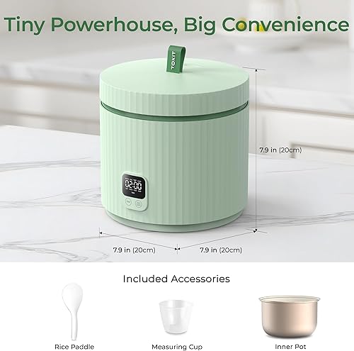 Miniatura 3 de TOKIT Olla arrocera pequeña de 3 tazas sin cocinar6 tazas cocidas, moderna y multifuncional con temporizador de 24 horas y calentador para 1-3