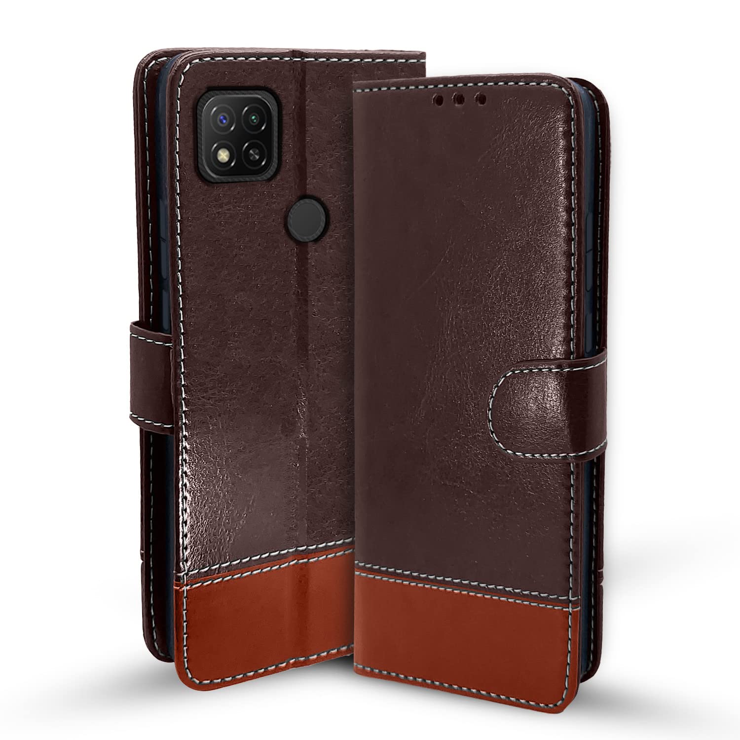 Pikkme Mi Redmi 10A / 10A Sport/Redmi 9 / Redmi 9 Activ / 9C / Poco C31 Flip Cover | Dual-Tone PU Leather Finish | Wallet Style & Stand | Magnetic Flip Case (Coffee & Brown) (B0B9NJHVQJ) Amazon Price History, Amazon Price Tracker