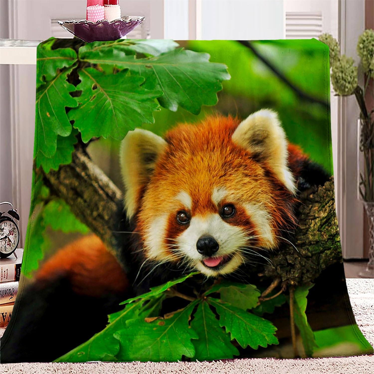 Blanket Throw Animal Panda Sherpa Fleece Blanket 180 x 200cm Fluffy Soft Warm 3D Printed Flannel Blankets Bedspread for Bed Sofa Settees Couch Chair Office