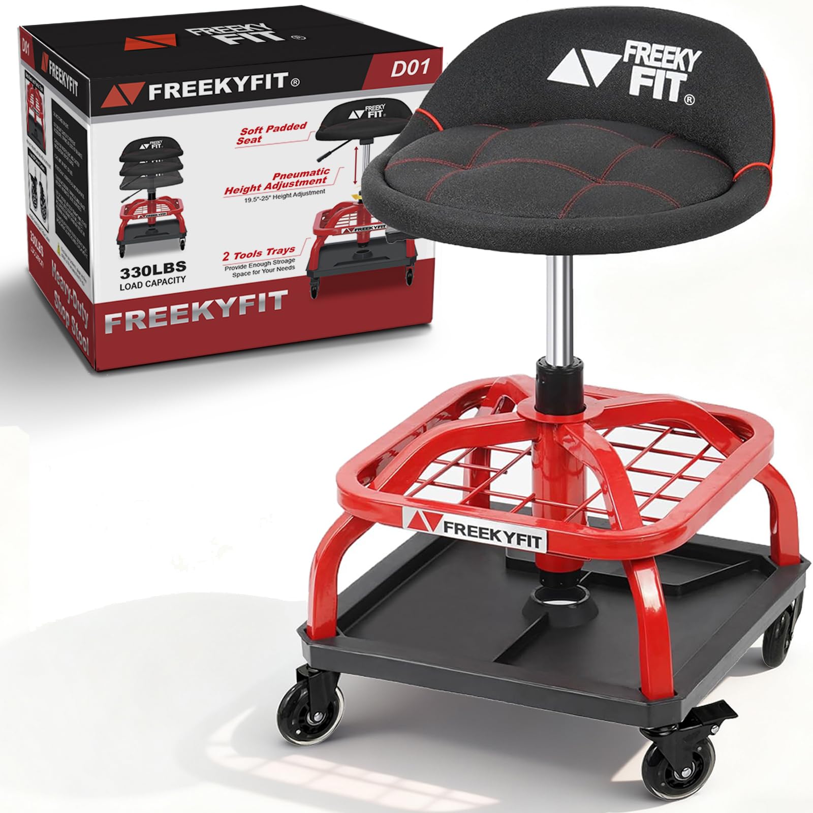 Amazon.co.jp: FreekyFit キャスター付きローリングショップスツール
