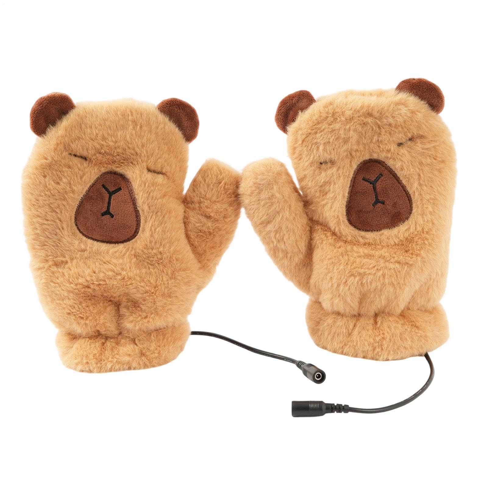 Muffole Calde Scaldamani USB Lavabile In Peluche Animale Intelligente | Guanti Riscaldanti Antivento Per Inverno Ufficio Outdoor Sci Snowboard Moto Guida Pesca Sul Ghiaccio