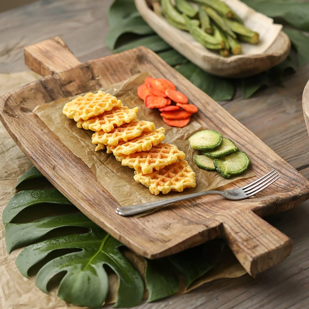Bandeja De Madera For Servir, Frutero Artesanal De Estilo Rústico, Bandeja Decorativa De Madera or Mesa De Centro, Candelabro，Desayuno En La Cama Y Decoración Multiusos or El Hogar