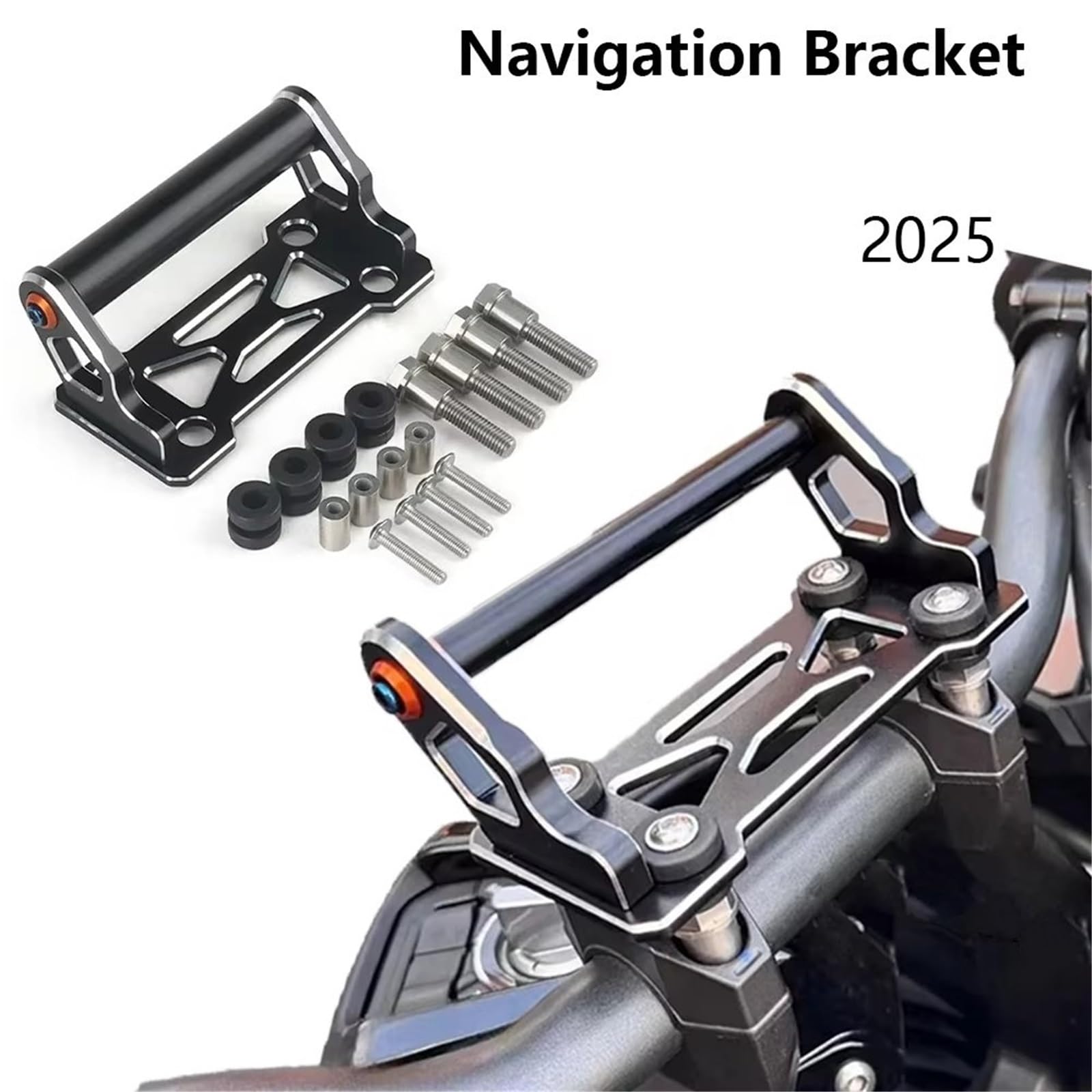 Support de Navigation GPS pour ADV 350 2025, Noir Kit De Support De Téléphone pour Navigateur GPS, Accessoires De Moto Support de Plaque de Navigation GPS(12mm)