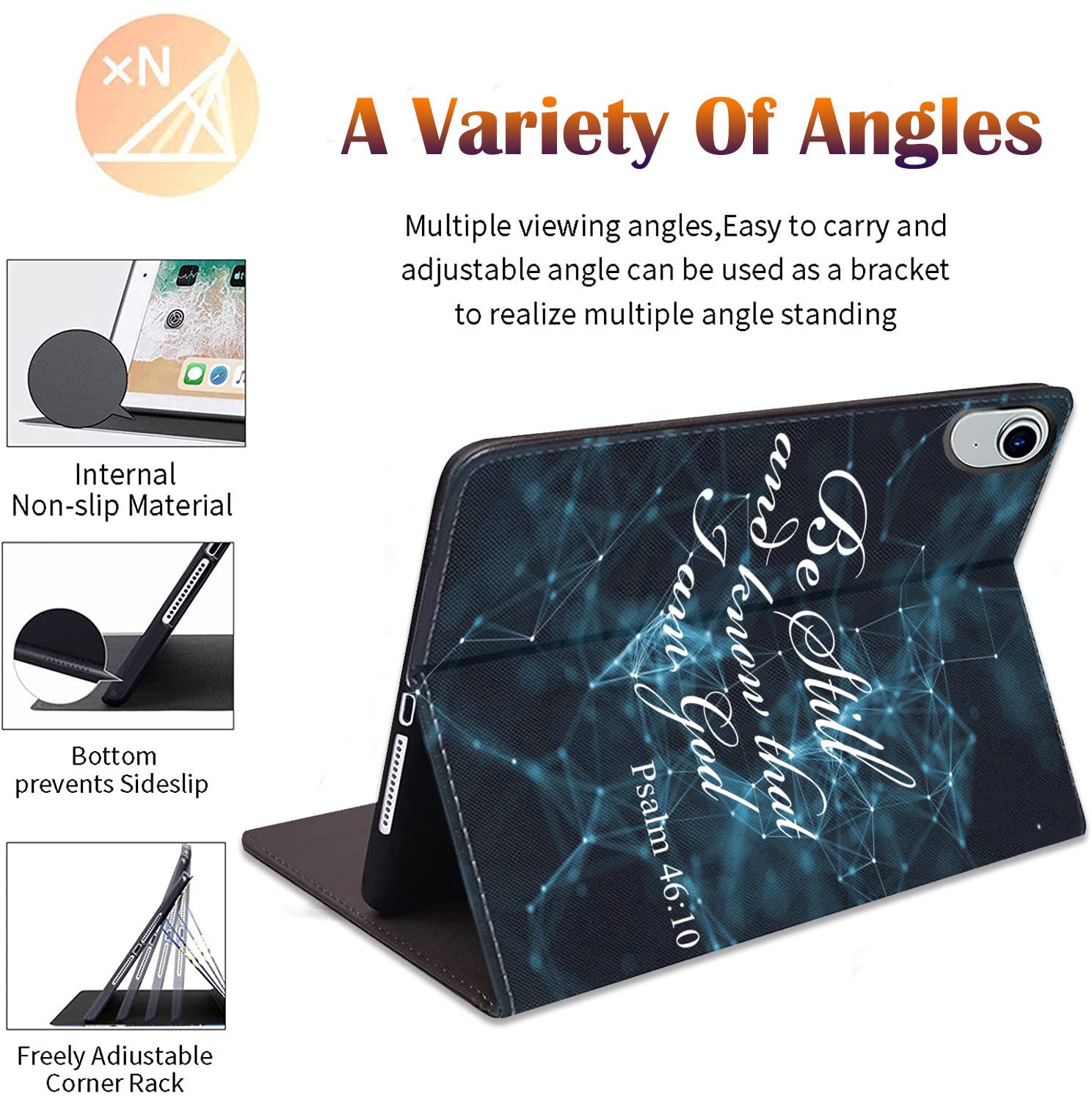 IPad Air 5/4 & IPad Pro 11 Case With Stand - Bible Verses Design Auto Wake/Sleep Cover