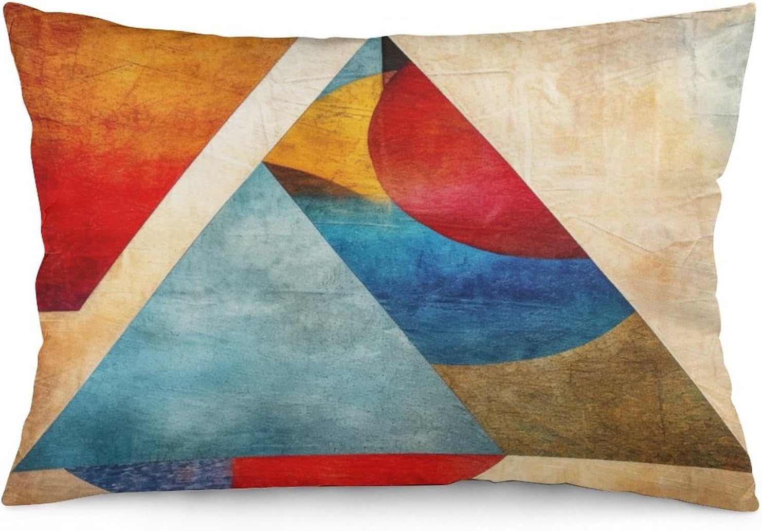 Colorful Fun Aesthetic Mid Century Modern Gomestry Pillows Cover 12 "x20 Summer Orange Rust Colorful Multicolor Rectangle Pillow Covers Pillowcase Cover for Couch Sofa Pillowcase Only