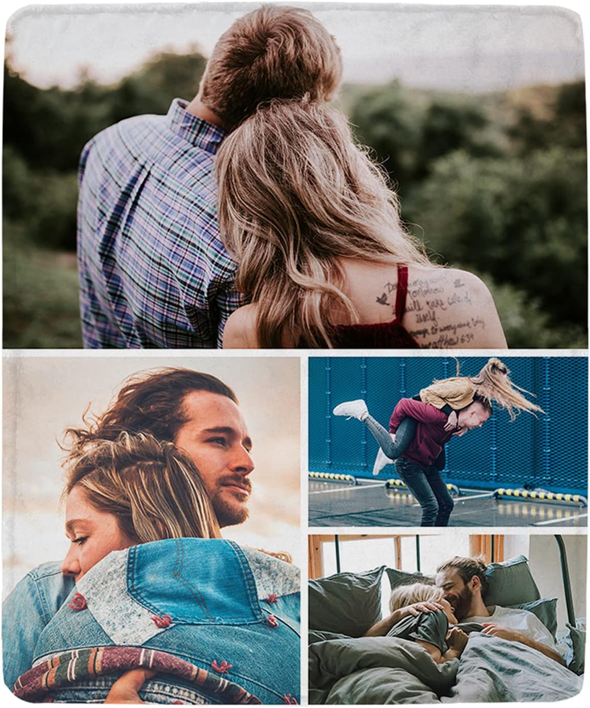 Custom Blanket with Picture Personalized Blankets and Throws Customized Blankets with Photos Customizable Gifts for Couples Christmas Birthday Wedding Anniversary, 9Photos 60"x50"