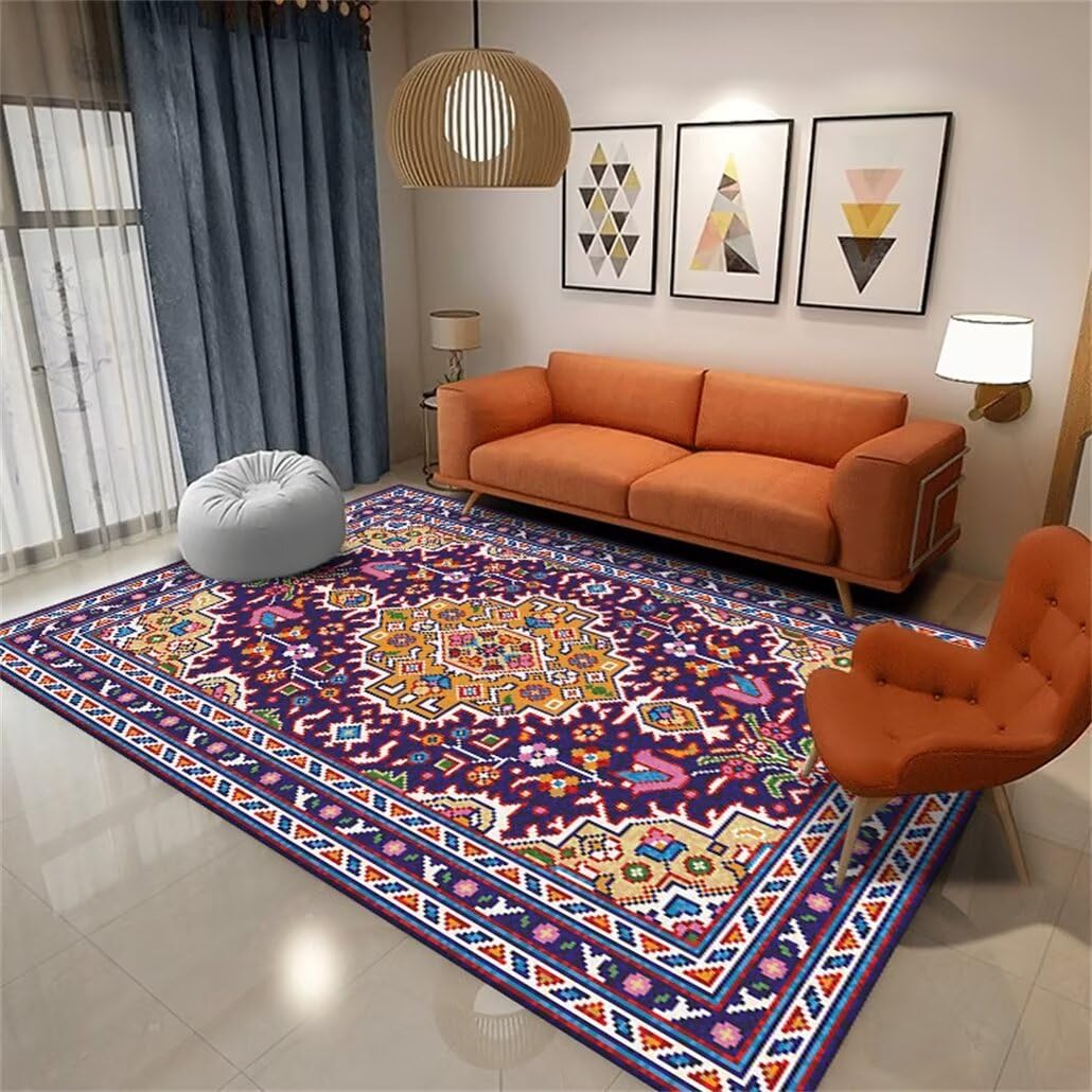 Tapis lavable doux 100x150cm pour décoration de chambre ado garçon style ethnique