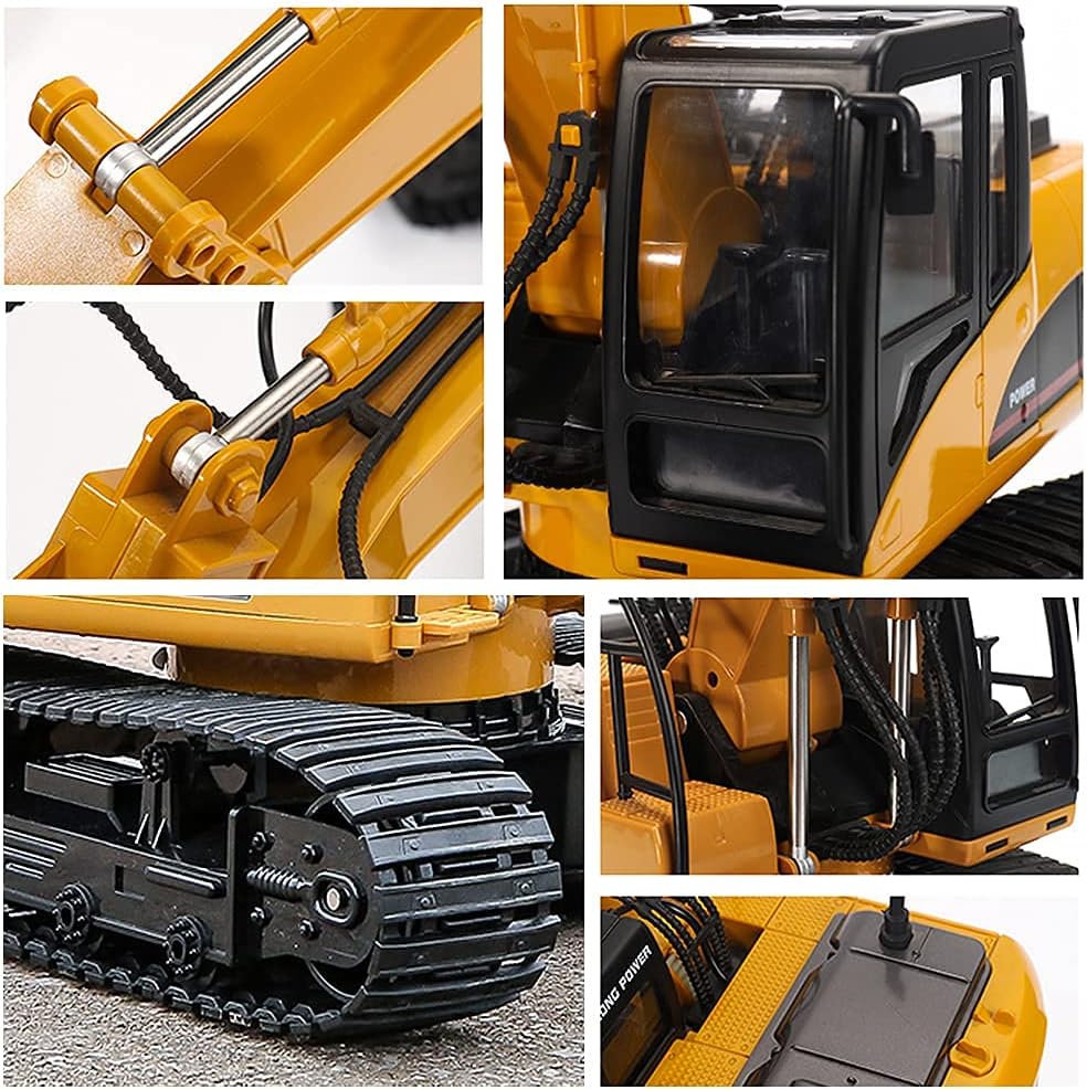 One-Day Sale: Up to 50% Off Supdex RC Excavator, 1:14 Scale Remote Control Construction Toys Truck, 15 Channel Full Function 2.4G with Light and Sound RC Hydraulic Excavator, RC Tractor Vehicles for Kids and Adults