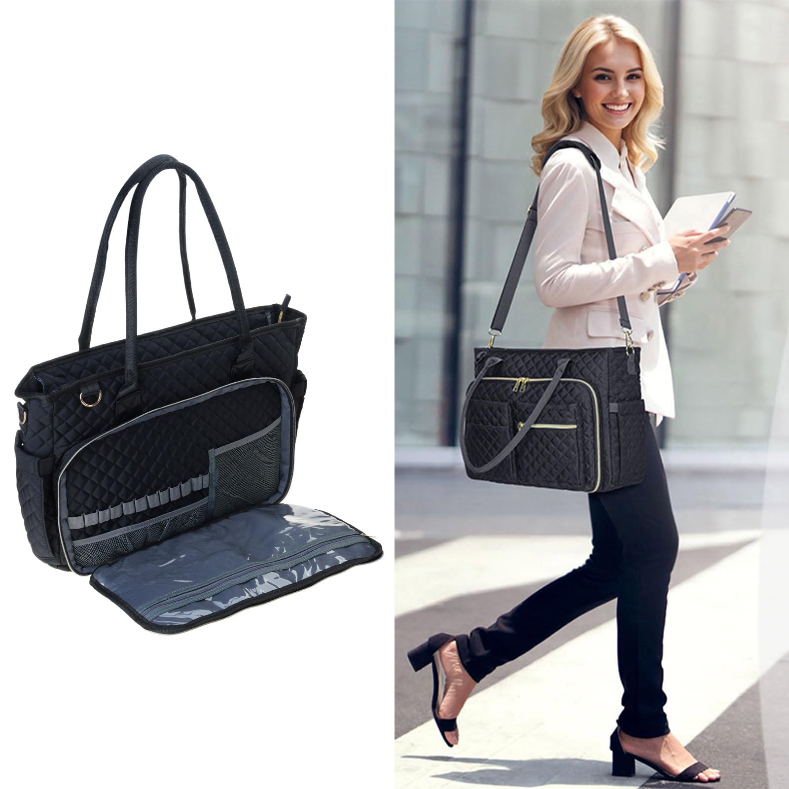 Bolso para ordenador portátil, bolso de gran capacidad para profesores, mensajeros de ordenador, bolso de hombro, bolsas de trabajo de oficina, regalo para enfermera