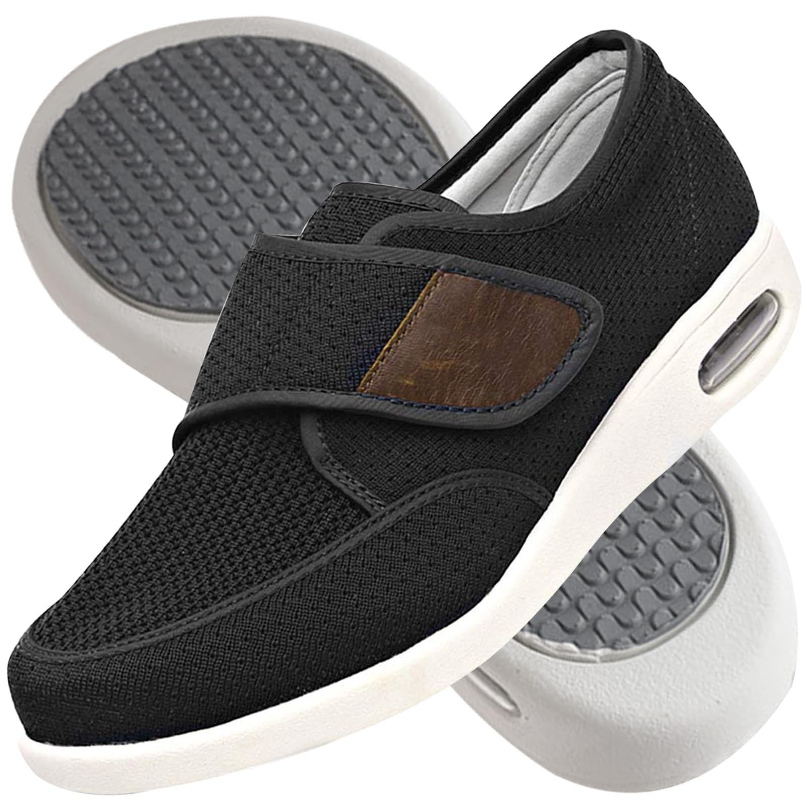 Zapatillas Cómodas Ancho Especial Zapatos Pies Anchos | Ajustables, ligeros y transpirable, suela antideslizante, alivia dolor plantar, ideal pies hinchados, juanetes y recuperación