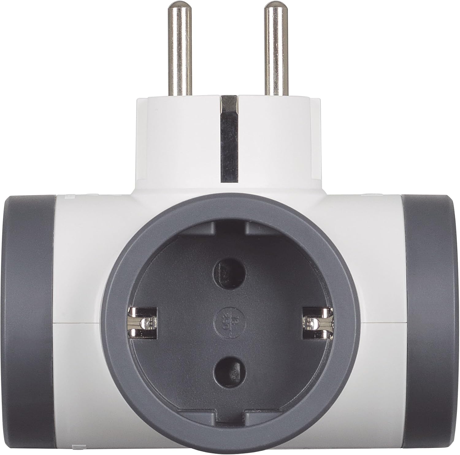 Bticino Adapter S3626D, 3 Schuko sockets, German standard, large plug 16A, multiple socket strip on 3 sides, power up to 3500 W, versatile multiple adapter, space-saving, matt