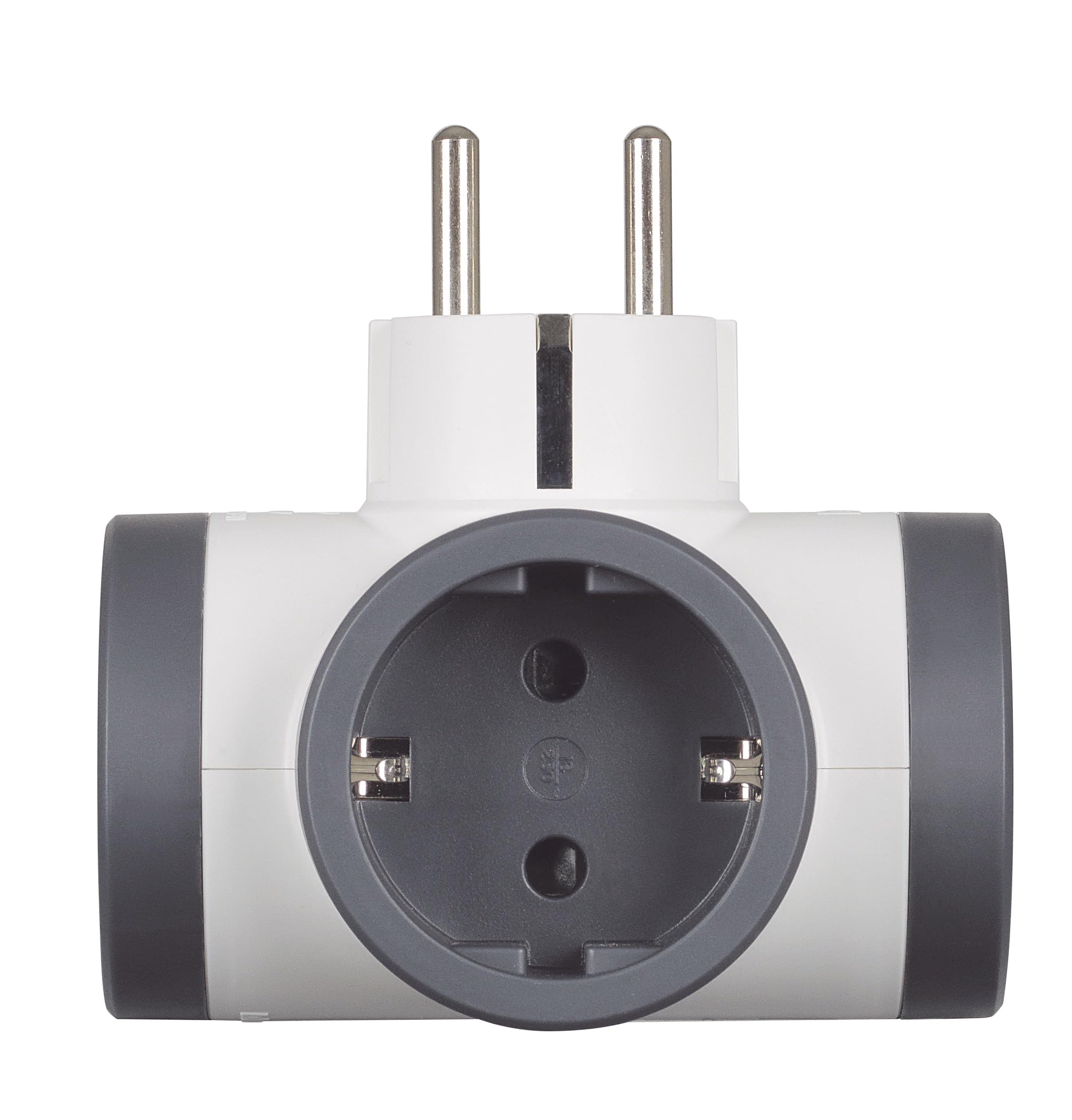 Bticino S3626D Adapter 3 Schuko Steckdosen Deutscher Standard Großer Stecker 16A Mehrfachstecker 3-seitig Mehrfachsteckdose bis 3500W Mehrfachadapter Platzsparend Matt