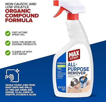 All Purpose Paint Remover Spray 22oz - Water Based Adhesive Remover Spray, Spray Paint Remover, Graffiti Remover Spray, Overspray Remover, Dried Paint Remover - No Methylene Chloride NMP Formula
