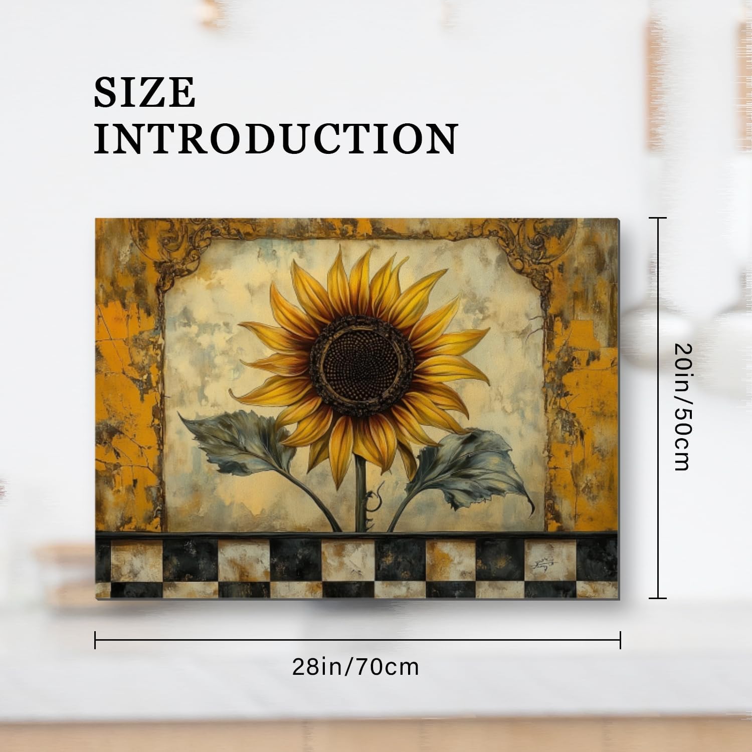Stove Top Covers For Electric Stove,Sunflower With A Checkered Backdrop Stove Mat For Glass Cooktop Protector,Extra Large Oven Range Top Cover 28X20In