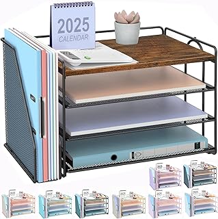 12 Cozy Office Ideas for a Warm Comfortable Atmosphere 119 gianotter Wood Paper Organizer With Magazine Holder, Desk Organizers and...