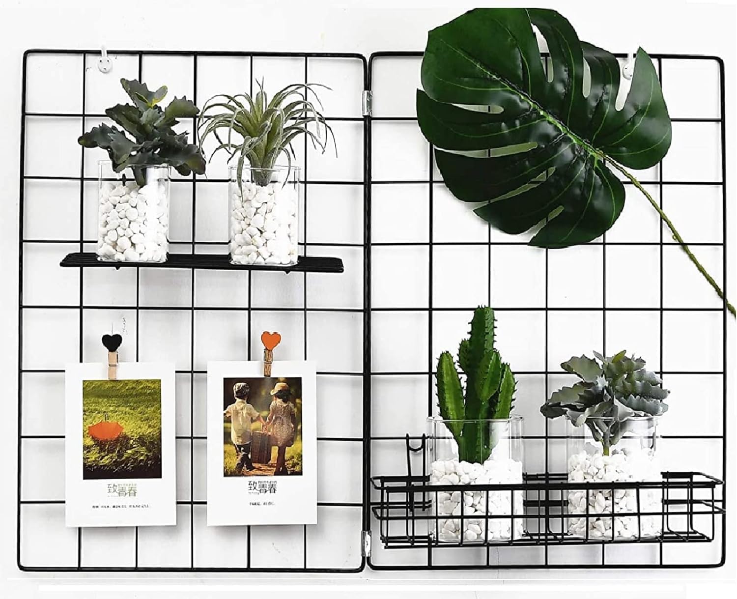 Metal Iron Square Shape Hanging Grid Frame For Home Decoration, Wall, Photog, Collage Photo, Key, As Per Your Requirement (30X 30 Cm) 1Pcs Frame (Black)