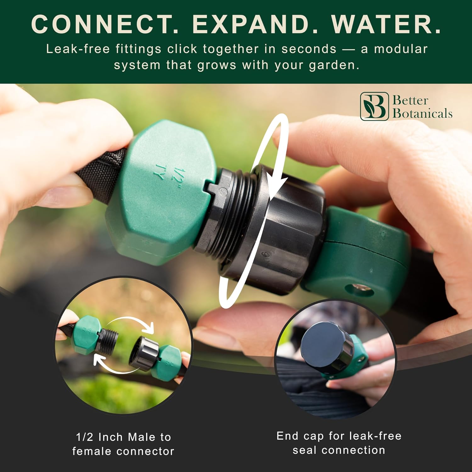 100 FT Flat Soaker Hose (2 × 50 FT) – Connectable Drip Irrigation Soaker Hose for Garden Beds, Trees & Landscaping – Includes Stakes & Storage Straps