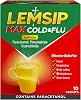 Lemsip Max Cold and Flu, Lemon, 10 Sachets, Paracetamol, Cold and Flu, Headache Relief, Sore Throat Relief, Nasal Congestion Relief, Max Strength, Fast-Acting, Cold and Flu, Medication