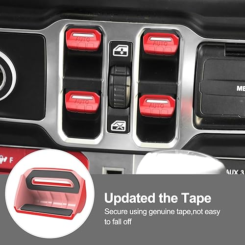 Miniatura 10 de DIAMOOKY 4 fundas de botón para interruptor de ventana mejoradas compatibles con Jeep Wrangler JL JLU 2018-2024 y Gladiator JT 2020 2021 2022 2023