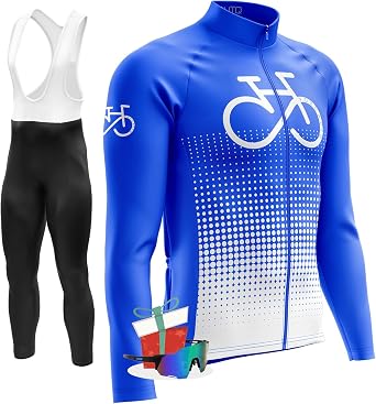 Mens Winter Cycling Jersey Sets,Long Sleeve Fleece Thermal Bike Jacket,Cold Weather,Full zip Biking Bicycle Shirt TypB-12,S