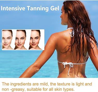 Intensive Tanning Gel, Sunbed Tanning Accelerator,Golden Shimmer Intensive Tanning Cream, Carotene Tanning Gel, Premium Tan Accelerator Cream for Sunbeds & Outdoor Sun (3PCS)