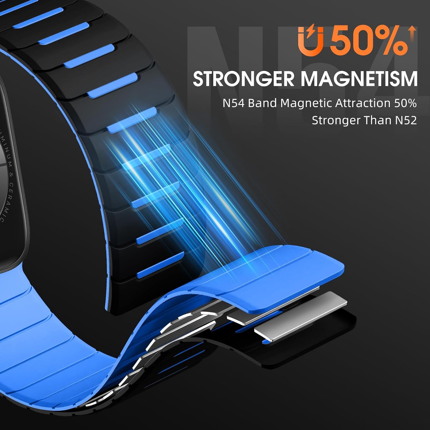 Easuny Sport Magnetic Band Compatible with Apple Watch Ultra 3/2/Ultra Band for Men 49mm 46mm 45mm 44mm 42mm 41m 40mm 38mm, Silicone Waterproof Loop Strap for iWatch Series 11 10 SE 9 8 7 6 5 4 3 2 1