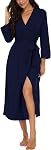 VINTATRE Femmes Kimono Robes Long Knit Peignoir Léger Soft Knit Vêtements de nuit Femmes V-col Casual Loungewear