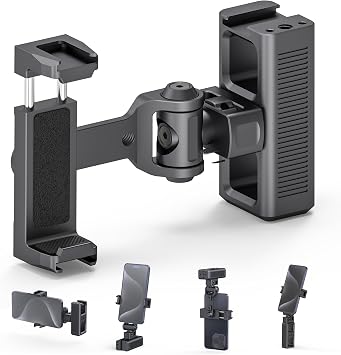 Phone Clip Rig Stabilizer for Smartphone, Lightweight Handheld Vlogging Rig with 360 Rotation, Grip & Cold Shoe Mounts | Compatible with Most Smartphones for Arri-Standard