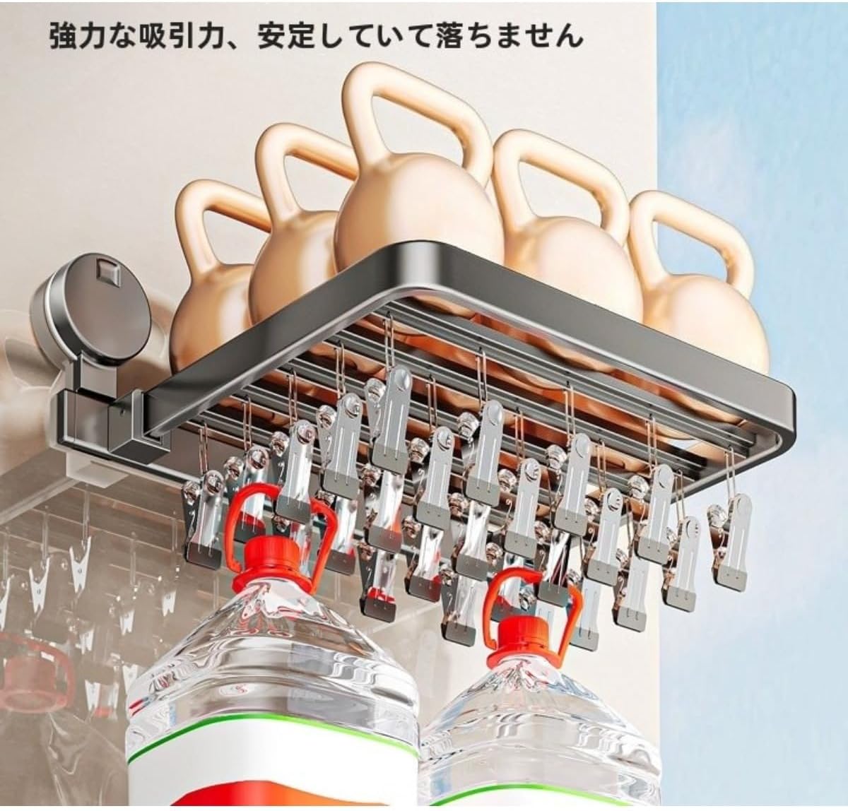 衣類乾燥ラック 洗濯スペース節約型 壁掛け式 炭素鋼製洗濯 収納式折りたたみ式壁掛け式衣類 浴室、キッチン、寝室用の衣類 (44cm