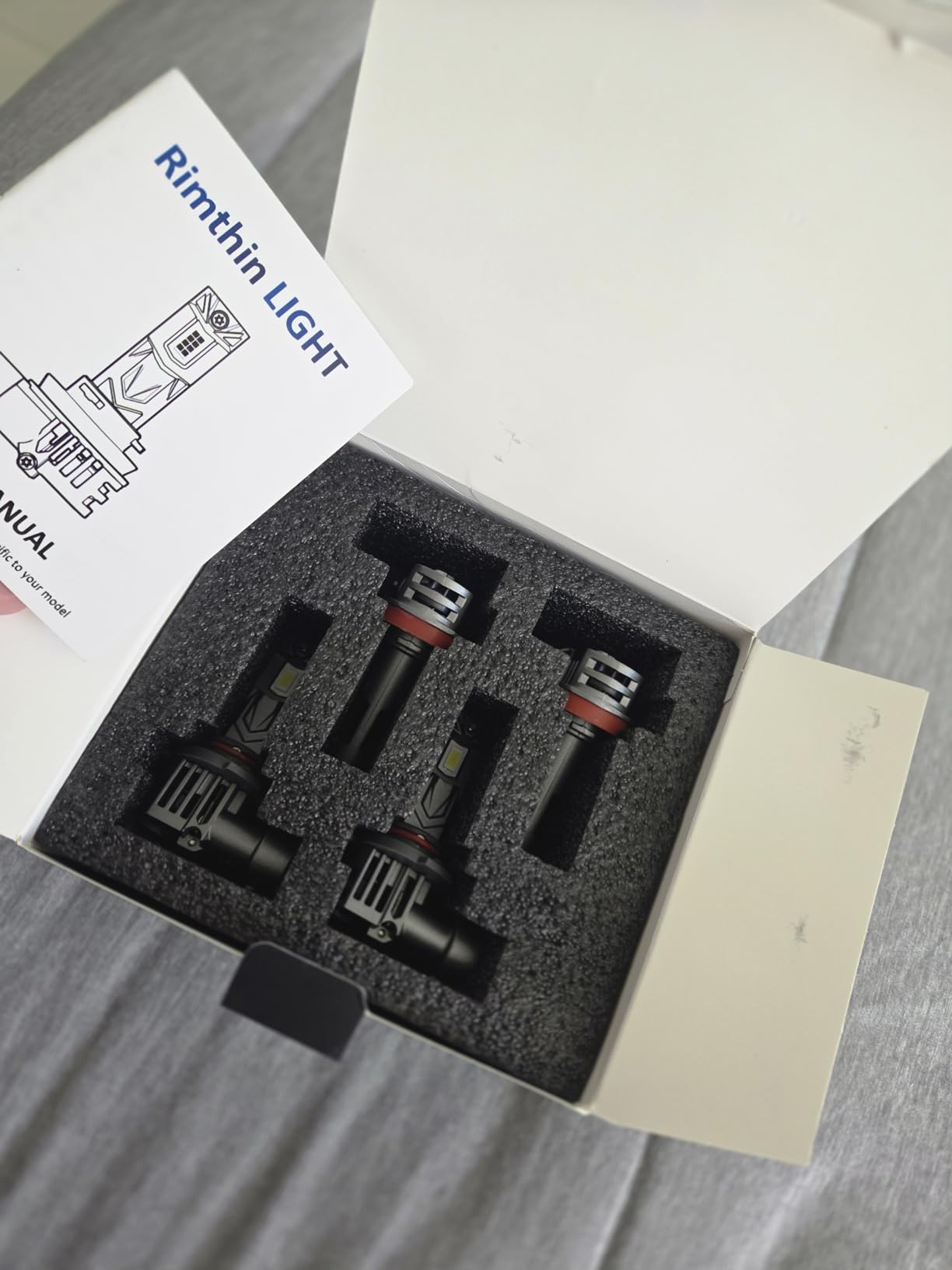 Rimthin E1 9005/HB3 H11/H9/H8 LED Headlight Bulbs 6000K Cool White Pack of 4