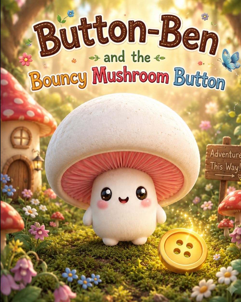 Button Ben and the bouncy mushroom button (Portobello mushroom friends)