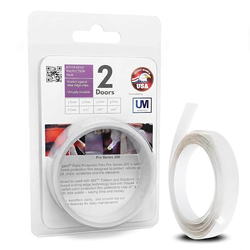 Protetor de Soleira e Borda de Porta Transparente Upromax com Filme de Proteção de Pintura 3M, 2 Portas