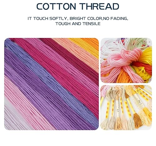 Joybohoo Cross Stitch Kits Stamped Full Range Of Embroidery Starter Kits For Beginners Diy 11Ct 3 Strands -Flowers In Spring (Printed) 17.7×23.6 Inches #TOP3