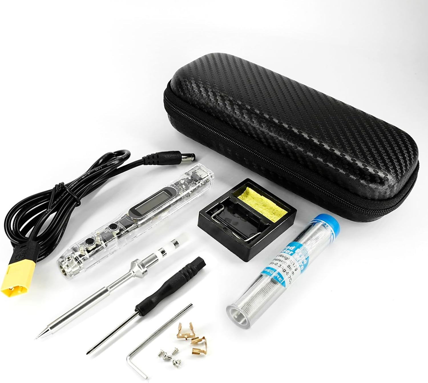 SEQURE SI012 Soldering Iron Kit, 68W Portable Soldering Iron Electric, Fast Heating, DC+PD Power Input, Digital OLED Display, Constant Temperature, Auto Sleep Welding Tool, TS-B2 Soldering Tip, XT60
